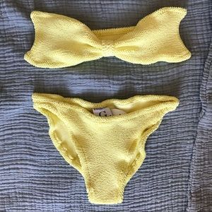 Hunza G Jean Bikini yellow crinkle- bottoms only